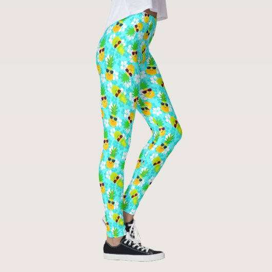 Funny Summer Tropical Pineapples Leggings (Rechts)