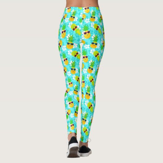 Funny Summer Tropical Pineapples Leggings (Achterkant)