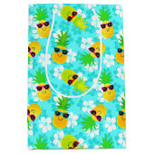 Funny Summer Tropical Pineapples Medium Cadeauzakje (Voorkant)