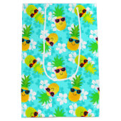 Funny Summer Tropical Pineapples Medium Cadeauzakje (Achterkant)