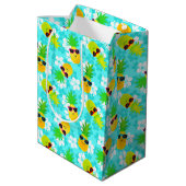 Funny Summer Tropical Pineapples Medium Cadeauzakje (Achterkant Gekanteld)