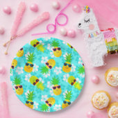 Funny Summer Tropical Pineapples Papieren Bordje (Feest)