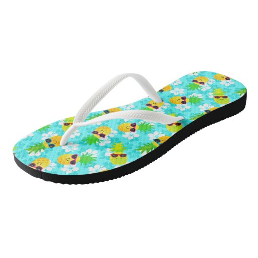 Funny Summer Tropical Pineapples Teenslippers (Schuin)