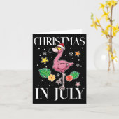 Funny Summer Vacking Kerstmis in juli Flamingo Kaart (Gele Bloem)
