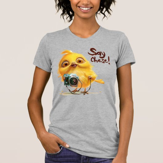 Funny Summer Vibes-Cute Yellow Whimsical Chicken T-shirt (Voorkant)