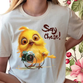 Funny Summer Vibes-Cute Yellow Whimsical Chicken T-shirt