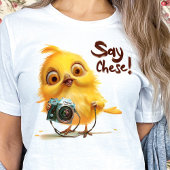 Funny Summer Vibes-Cute Yellow Whimsical Chicken T-shirt