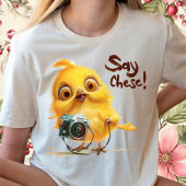 Funny Summer Vibes-Cute Yellow Whimsical Chicken T-shirt