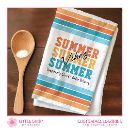 Funny Summer Vibes Tropical Stripes Customizable Theedoek