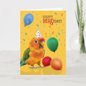 Funny Sun Conure Parrot Birthday Kaart (Voorkant)
