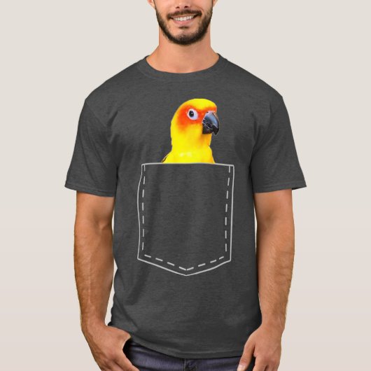 Funny Sun Conure Shirt voor vrouwelijke Mannen Kin (Voorkant)