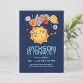 Funny Sun en Planets Buitenspatie Kinderen van zat Kaart (Staand voorkant)