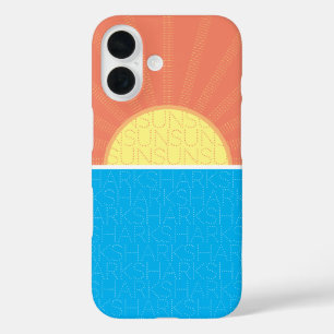 Funny Sun en Sharks Summer iPhone 16 Hoesje