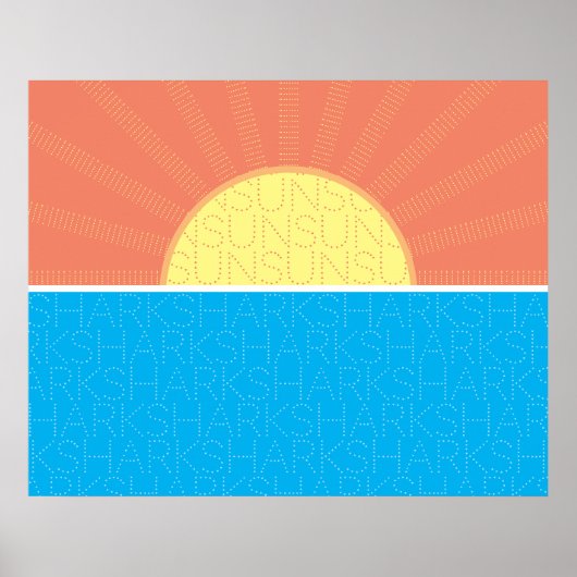 Funny Sun en Sharks Summer Poster (Voorkant)