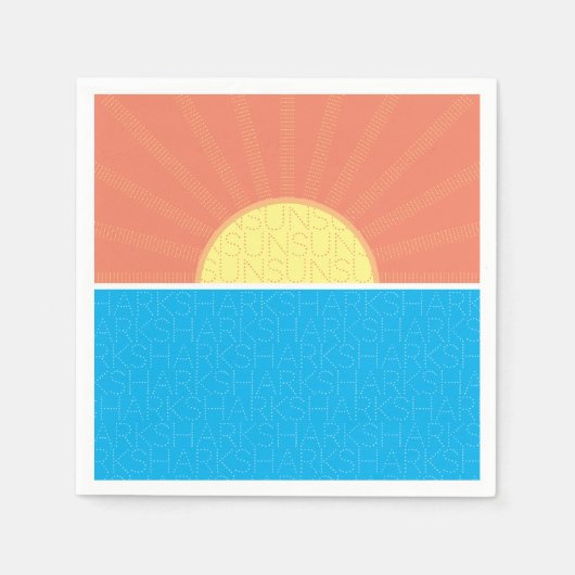 Funny Sun en Sharks Summer Servet (Voorkant)
