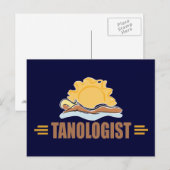 Funny Sun Tanning Briefkaart (Voorkant / Achterkant)