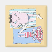 Funny Sunbathers in Beach Hand Drawn Art Magneet (Voorkant)