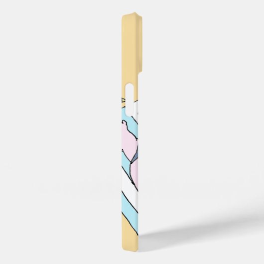 Funny Sunbathing Couple Cartoon Seaside Art Case-Mate iPhone Case (Achterkant / Rechts)