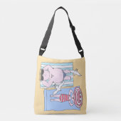 Funny Sunbathing Couple Cartoon Seaside Art Crossbody Tas (Voorkant)