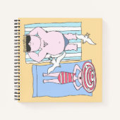 Funny Sunbathing Couple Cartoon Seaside Art Notitieboek (Voorkant)