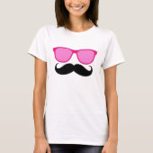 Funny Sunbril Mustache Damt-Shirt T-shirt (Voorkant)