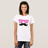 Funny Sunbril Mustache Damt-Shirt T-shirt (Voorkant volledig)