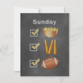 Funny Sunday Football Checklist Kaart (Voorkant)