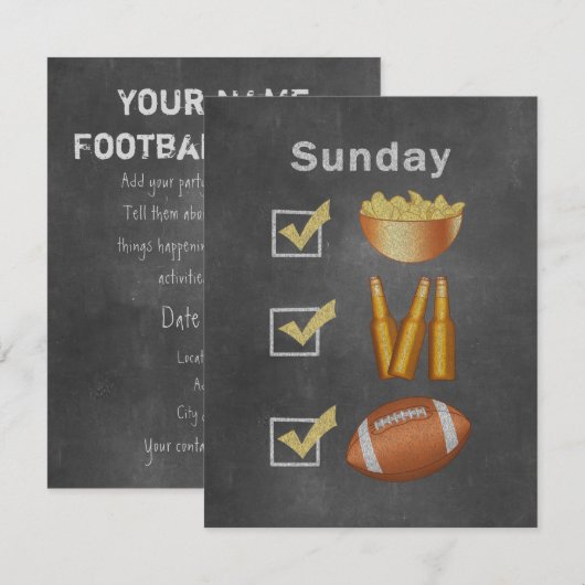 Funny Sunday Football Checklist Kaart (Voorkant / Achterkant)