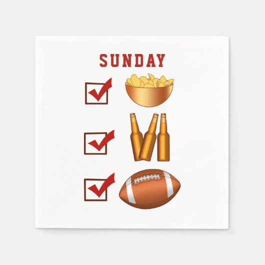 Funny Sunday Football Checklist Servet (Voorkant)