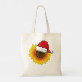 Funny Sunflower Lover Santa Hat kerstcadeau Tote Bag (Achterkant)