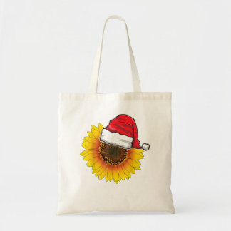 Funny Sunflower Lover Santa Hat kerstcadeau Tote Bag