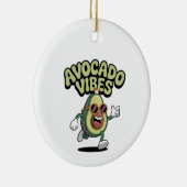 Funny Sunglasses Avocado Keramisch Ornament (Rechts)