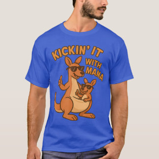 Funny Sunglasses Kangaroo Mom Gifts Kickin It With T-shirt