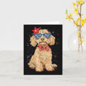 Funny Sungles Patriotic Goldendoodle Merica 4e van Kaart (Gele Bloem)