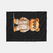 Funny Sungles Teddy Bear In Pajama Costume Design Fleece Deken (Voorkant (Horizontaal))