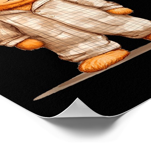 Funny Sungles Teddy Bear In Pajama Costume Design Poster (Hoek)