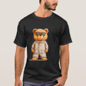Funny Sungles Teddy Bear In Pajama Costume Design T-shirt (Voorkant)