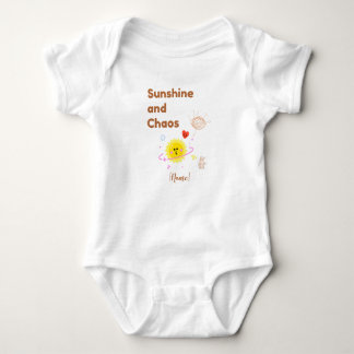 Funny "Sunshine and Chaos" Baby T-Shirt - Cute Kaw
