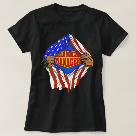 Funny Super Assistant Housekeeping Manager Hero Jo T-shirt (Design voorkant)
