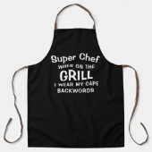 Funny Super Chef Superheld Cape BBQ Grill Schorten (Voorkant)