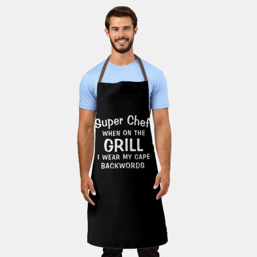 Funny Super Chef Superheld Cape BBQ Grill Schorten (Gedragen)