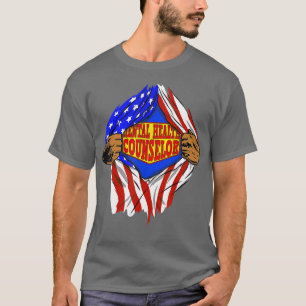 Funny Super Mental Health Counselor Hero Job T-shirt