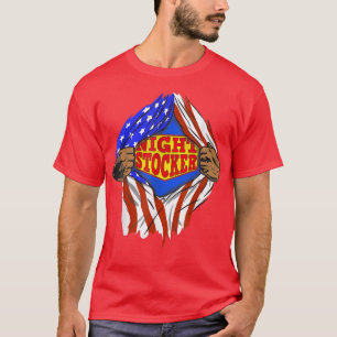 Funny Super Night Stocker Hero Job T-shirt
