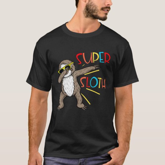 Funny Super Sloth Superheld Dabbing Dance Move Dab T-shirt (Voorkant)