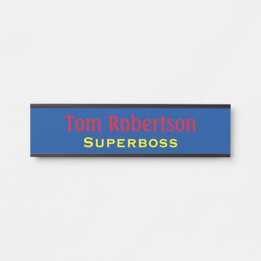 Funny Superbaas Boss Kantoor Deuren Naam Bord Deurbordje (Voorkant)