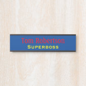 Funny Superbaas Boss Kantoor Deuren Naam Bord Deurbordje (Voorkant)