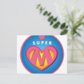 Funny Superheld Superwoman Membleem Briefkaart (Staand voorkant)