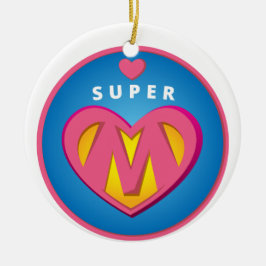 Funny Superheld Superwoman Membleem Keramisch Ornament