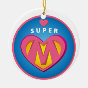 Funny Superheld Superwoman Membleem Keramisch Ornament