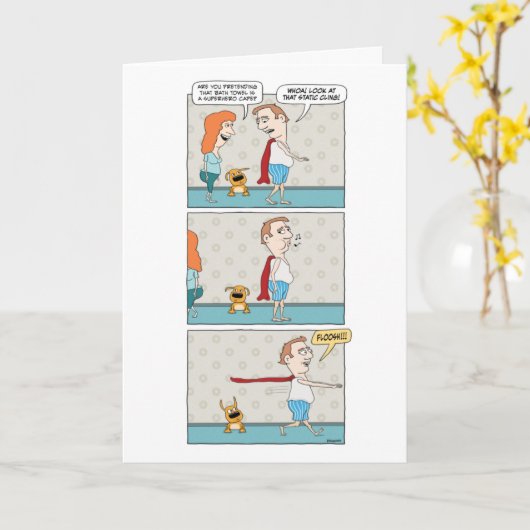 Funny Superheld-verjaardagskaart Kaart (Gele Bloem)